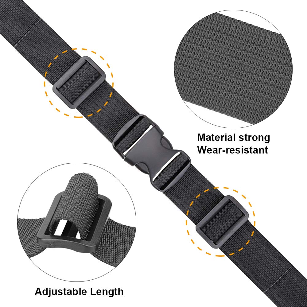 MAGARROW 65" 1.5" Utility Straps with Buckle Adjustable, 4-Pack (Black (4-PCS))