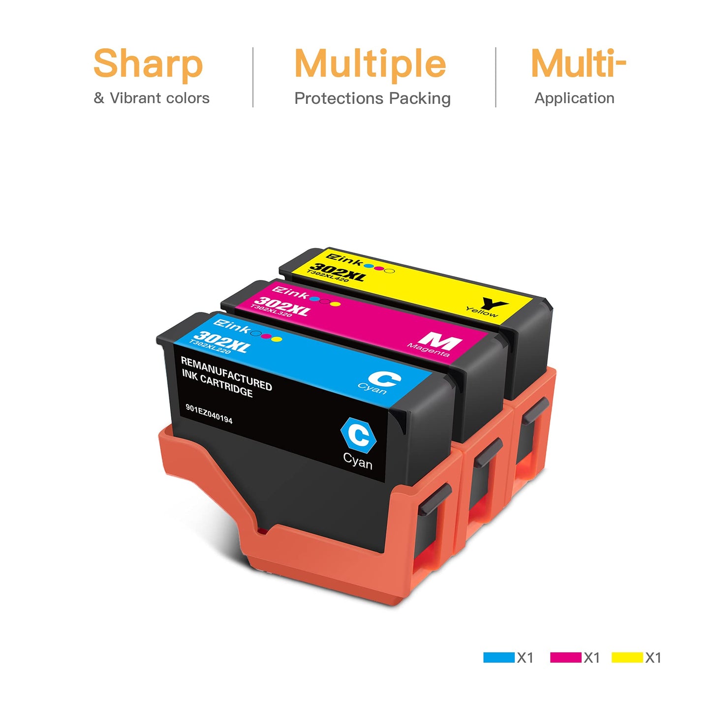 E-Z Ink (TM Remanufactured Ink Cartridge Replacement for Epson 302XL 302 T302XL T302 to use with Expression Premium XP-6000 XP6000 XP-6100 XP6100