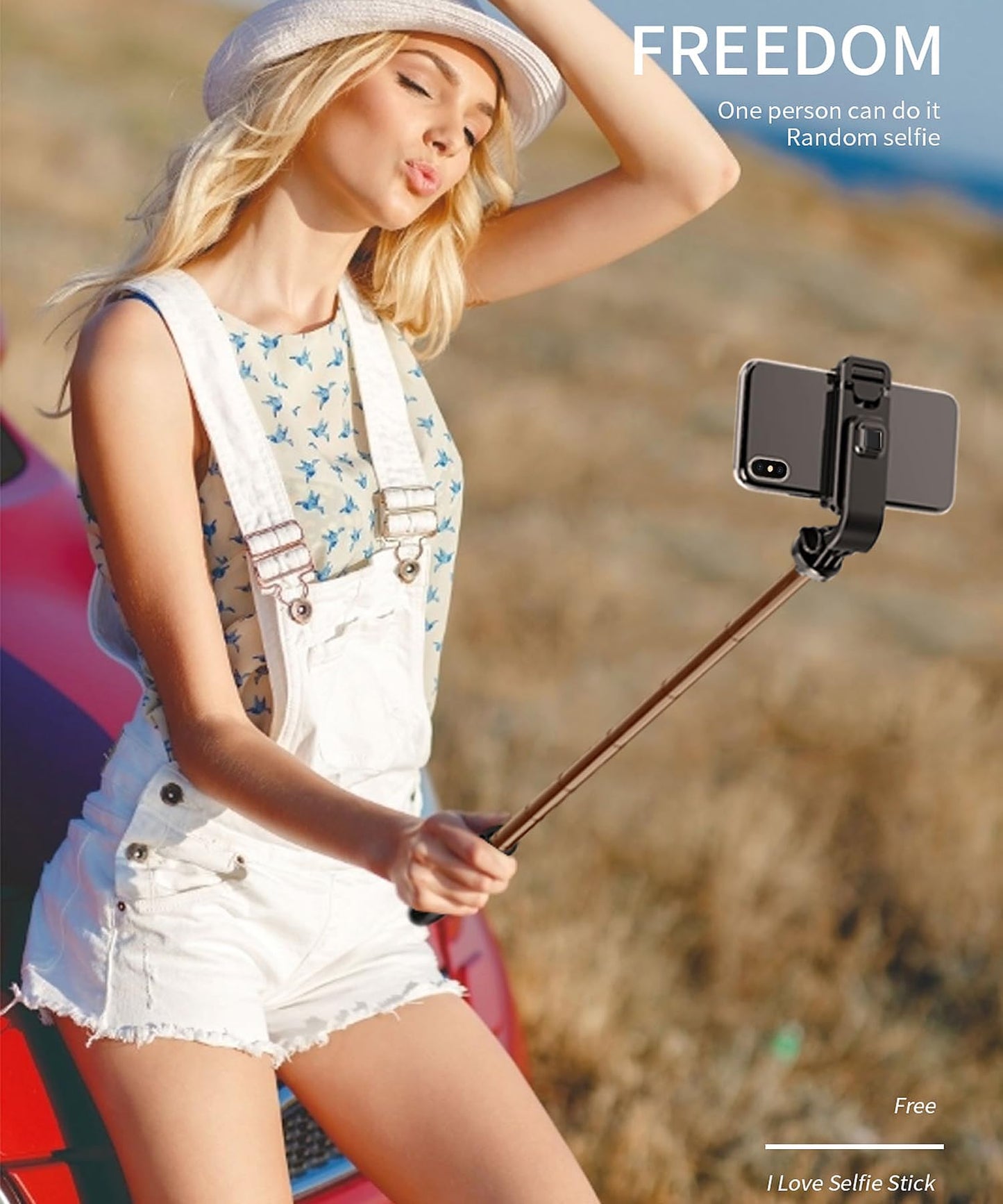Selfie Stick Tripod Extendable Phone Tripod Stand with Wireless Remote Portable Lightweight Video Recording Travel Tripod for Cell Phone Mount Holder