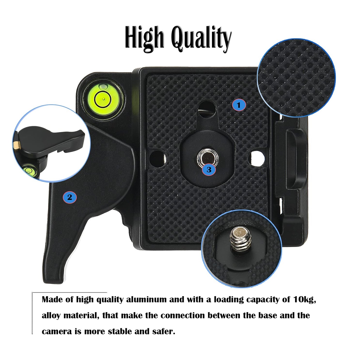 323 RC2 Quick Release Plate Adapter, Rapid Connect Adapter with Quick Release Plate Compatible for Manfrotto Monopod, Manfrotto Tripod Ball Head