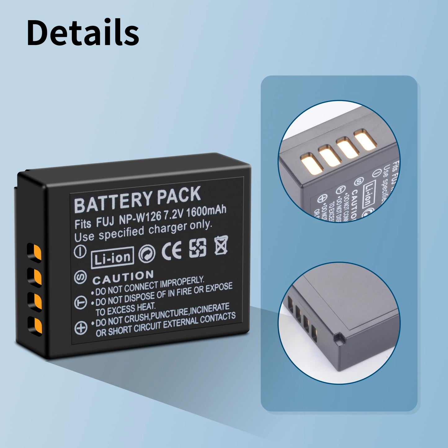 SUGUBU 2-Pack NP-W126/NP-W126S Battery(1600mAh) for Fujifilm X-T100 X-T200 X100F X100V X-S10 X-A3 X-A X-A10 X-E2S X-E3 X-E4 X-H1 X-M1 X-Pro2 X-Pro3