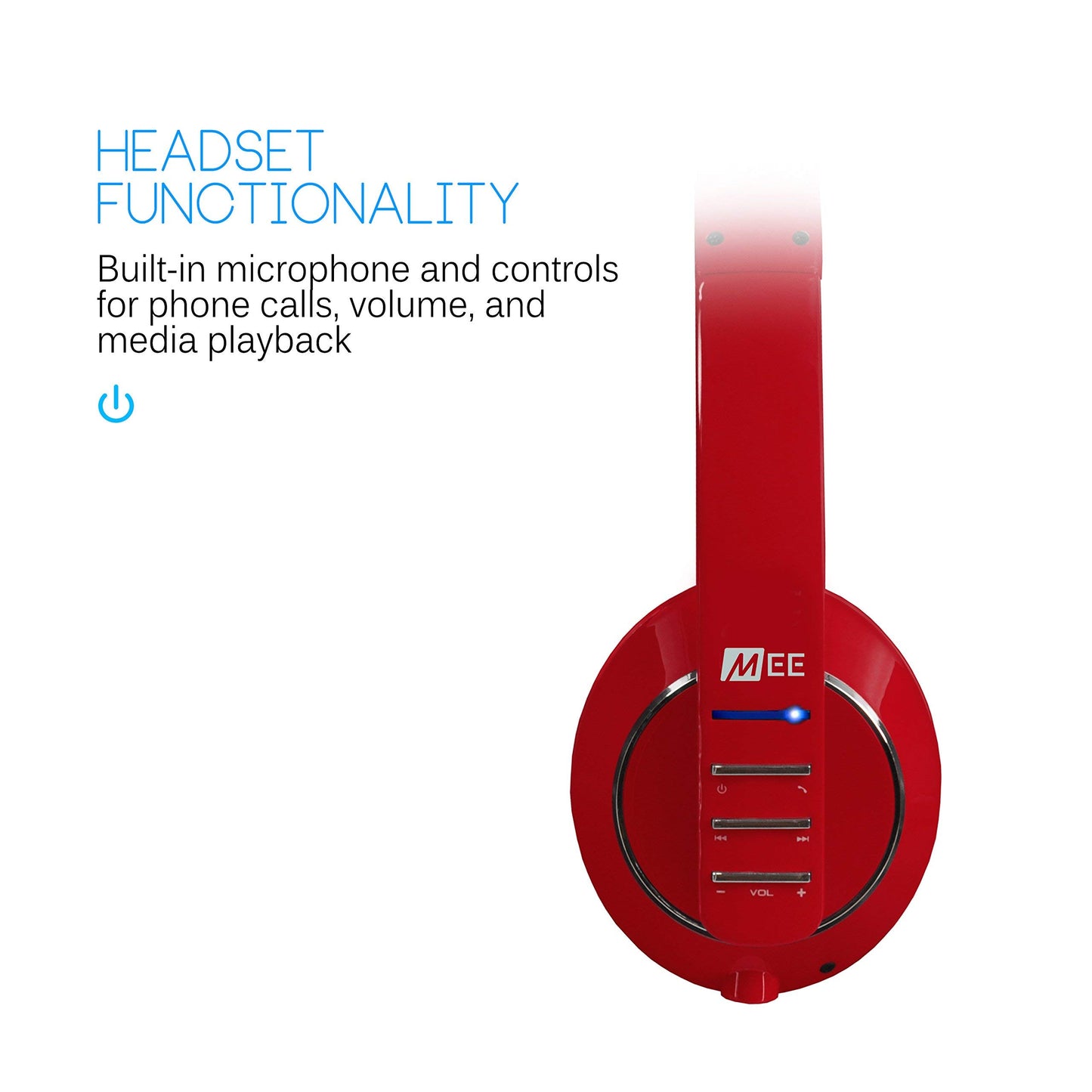 MEE audio Runaway 4.0 Bluetooth Stereo Wireless + Wired Headphones with Microphone (Red)