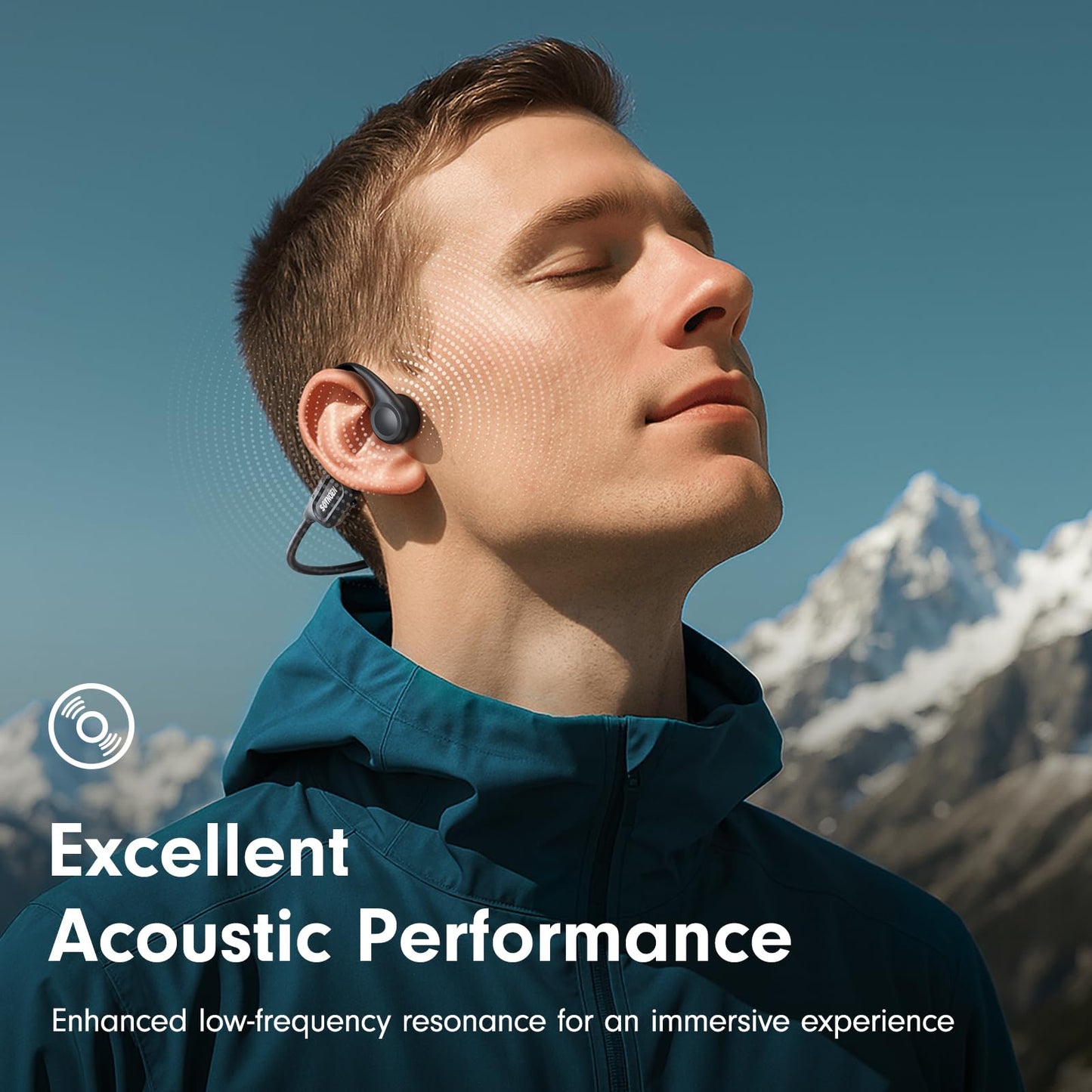 Soynoen Bone Conduction Headphones, Open Ear Headphones Bluetooth 5.4 with Mic, 8H Playtime,Bone Conduction Earbuds IP56 Waterproof for Cycling…