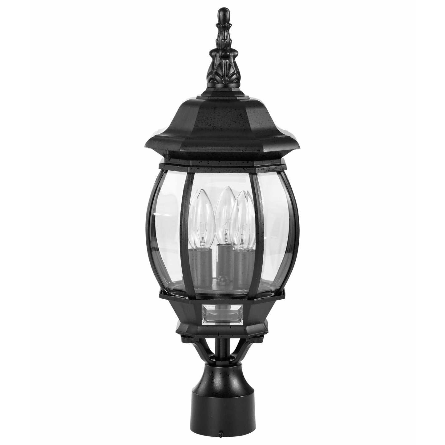 Nuvo 3 Light - 21 in. Post Lantern - Clear Beveled Glass