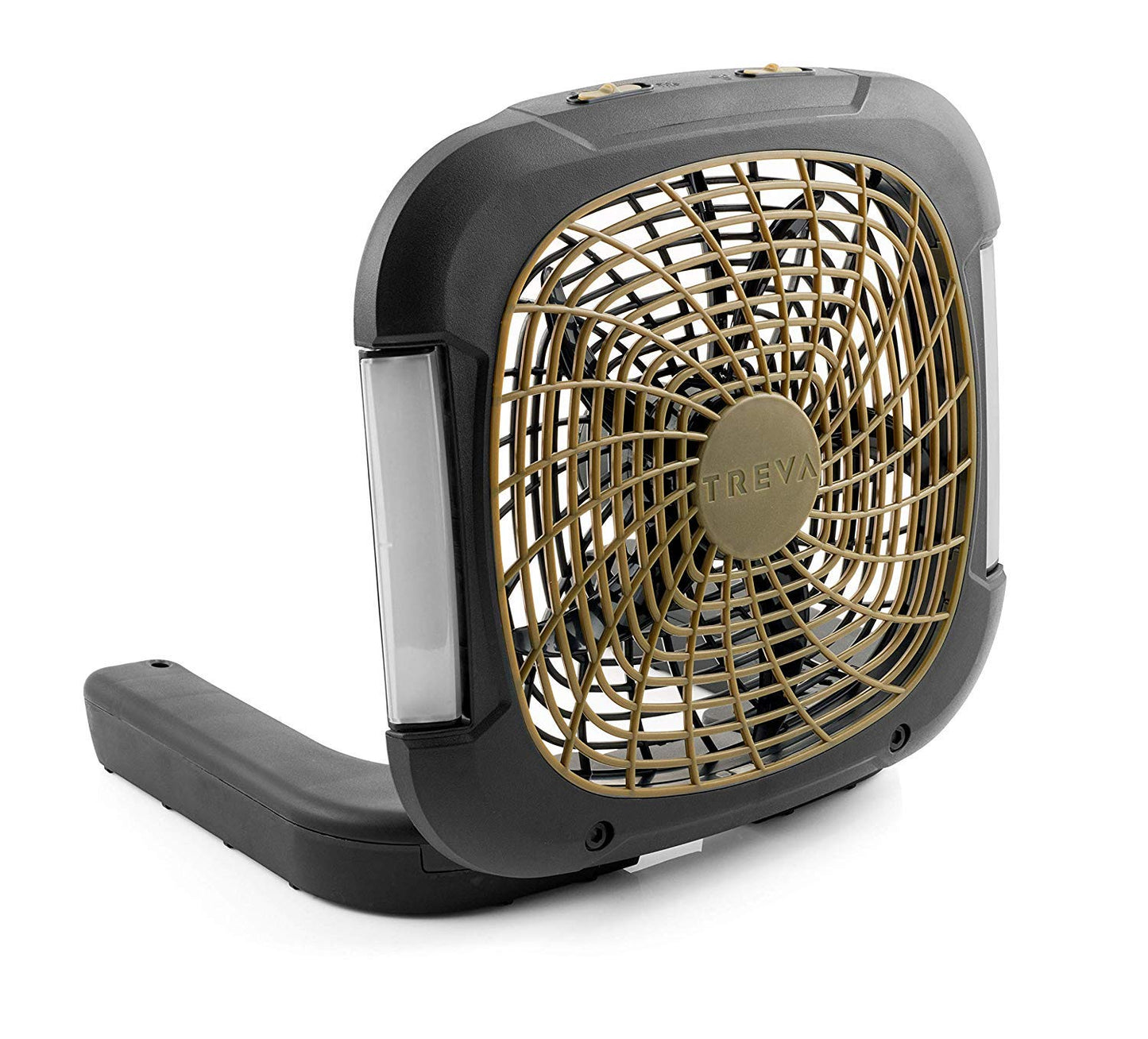 O2COOL Treva 10 in Portable Fan with LED Lights Battery AC Powered 2-Speed