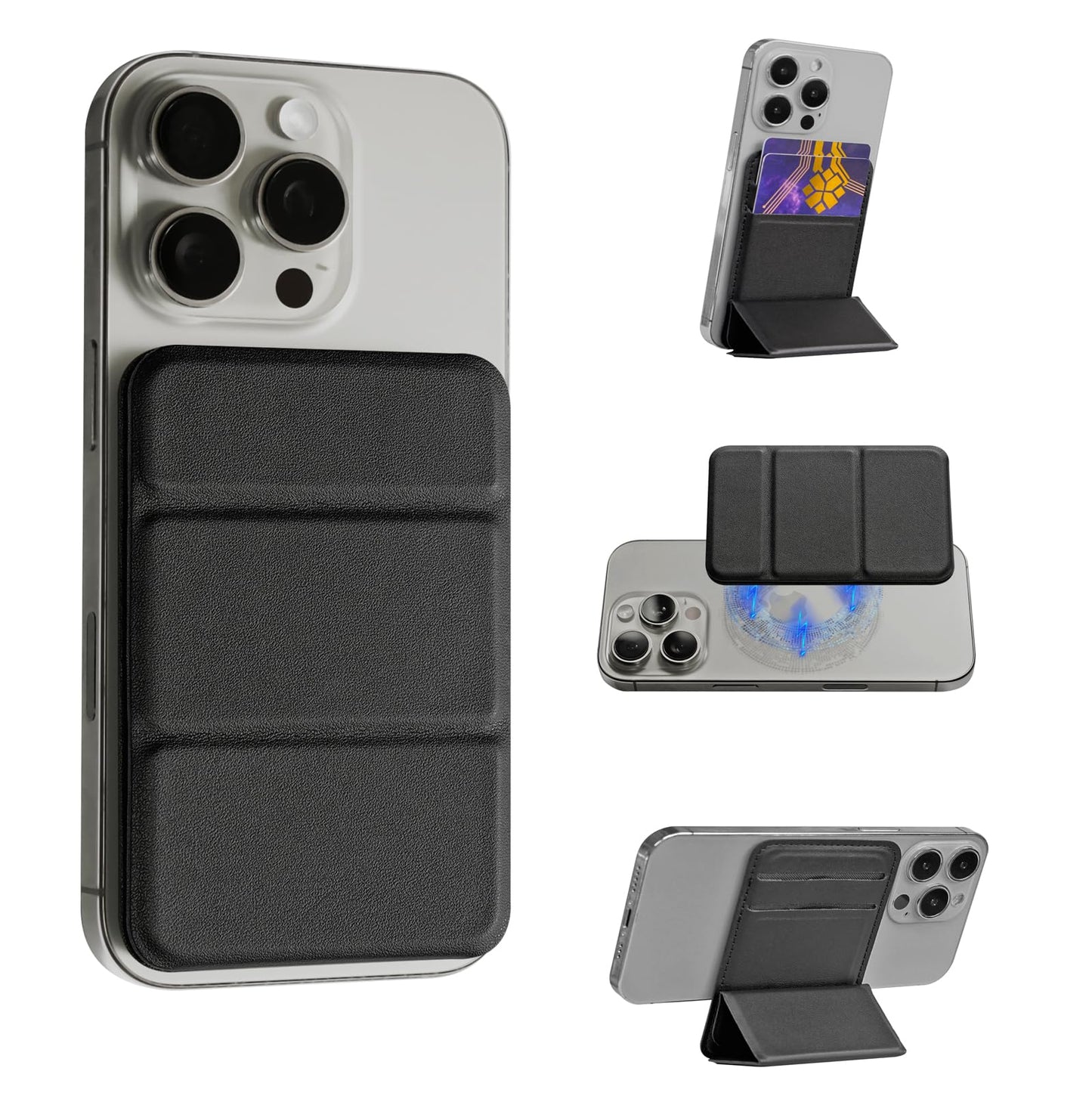 KaKuLan Upgraded for MagSafe Wallet, 2 Slot Wallet for iPhone 17/16/15/14/13/12 Series, Strongest Magnetic, Leather Slim, Magnetic Phone Pouch