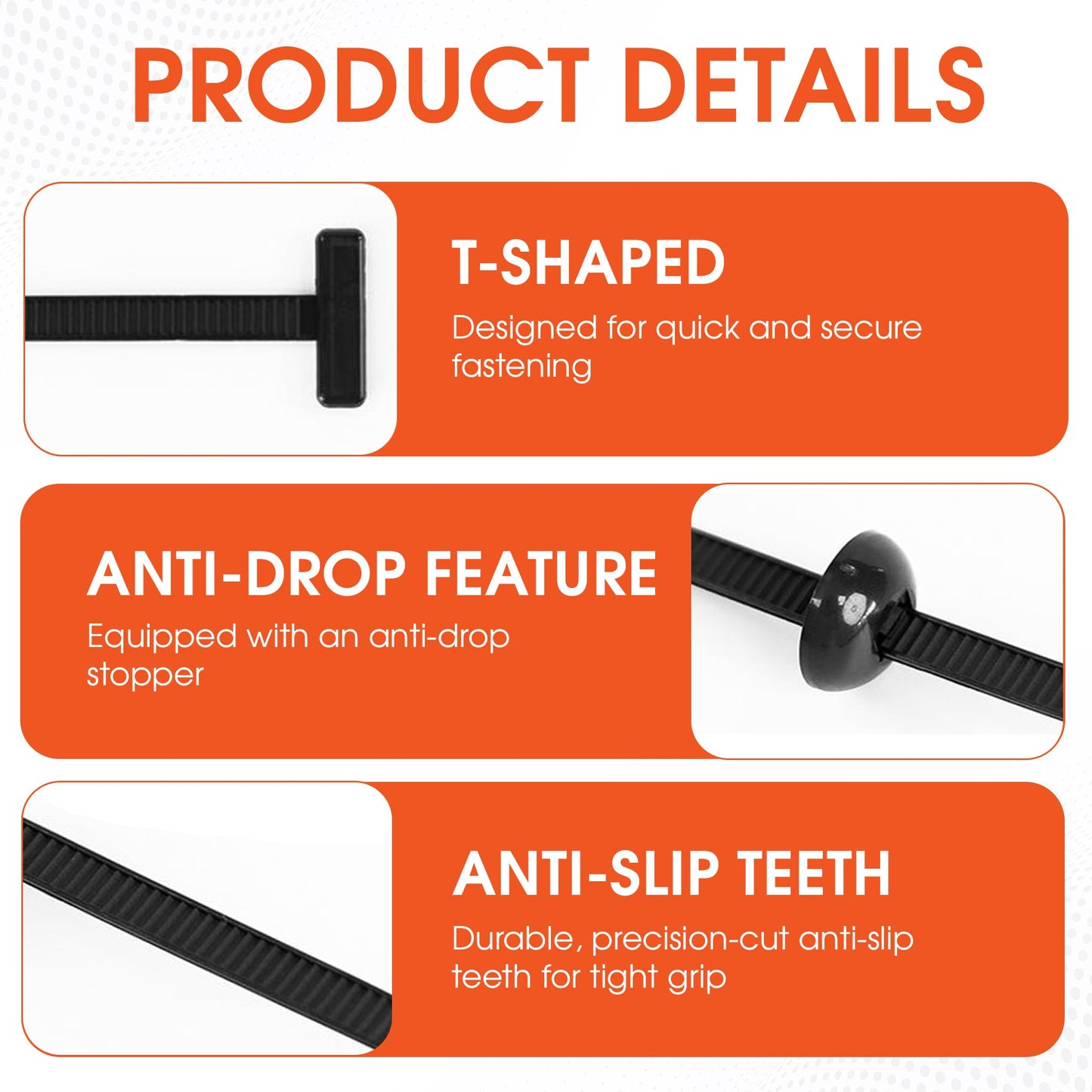 100 Pcs Nylon Universal Cable Tie Buckles - Heavy-Duty Zip Tie Buckle Clips with Pin & Button Design, Self-Locking, UV Resistant, Easy Install for Car
