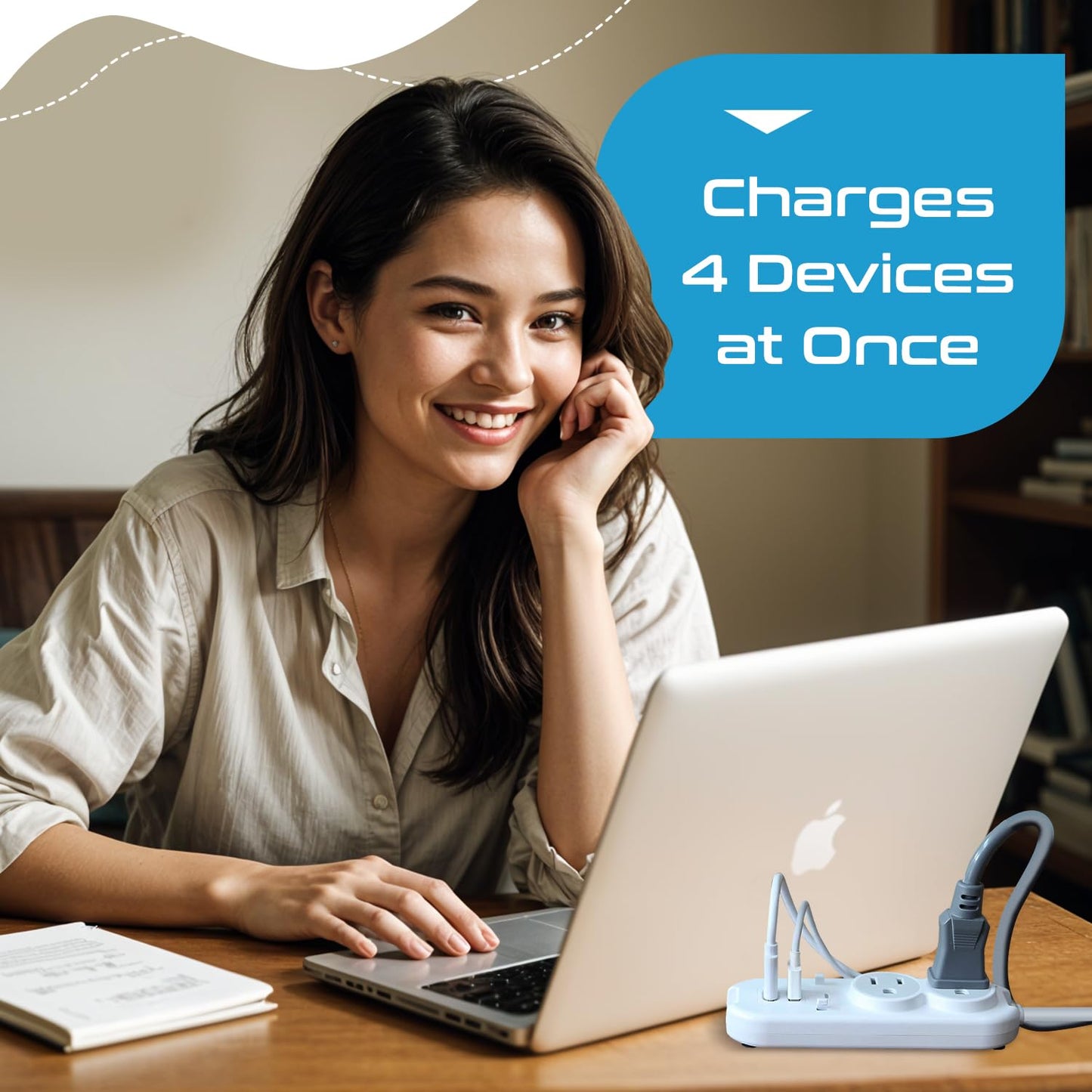 Ceptics Travel Power Strip - Small & Compact - Surge Protector - Grounded USB + Type C - 2 USA Outlets Input - Plugs for Europe, Asia, China, USA