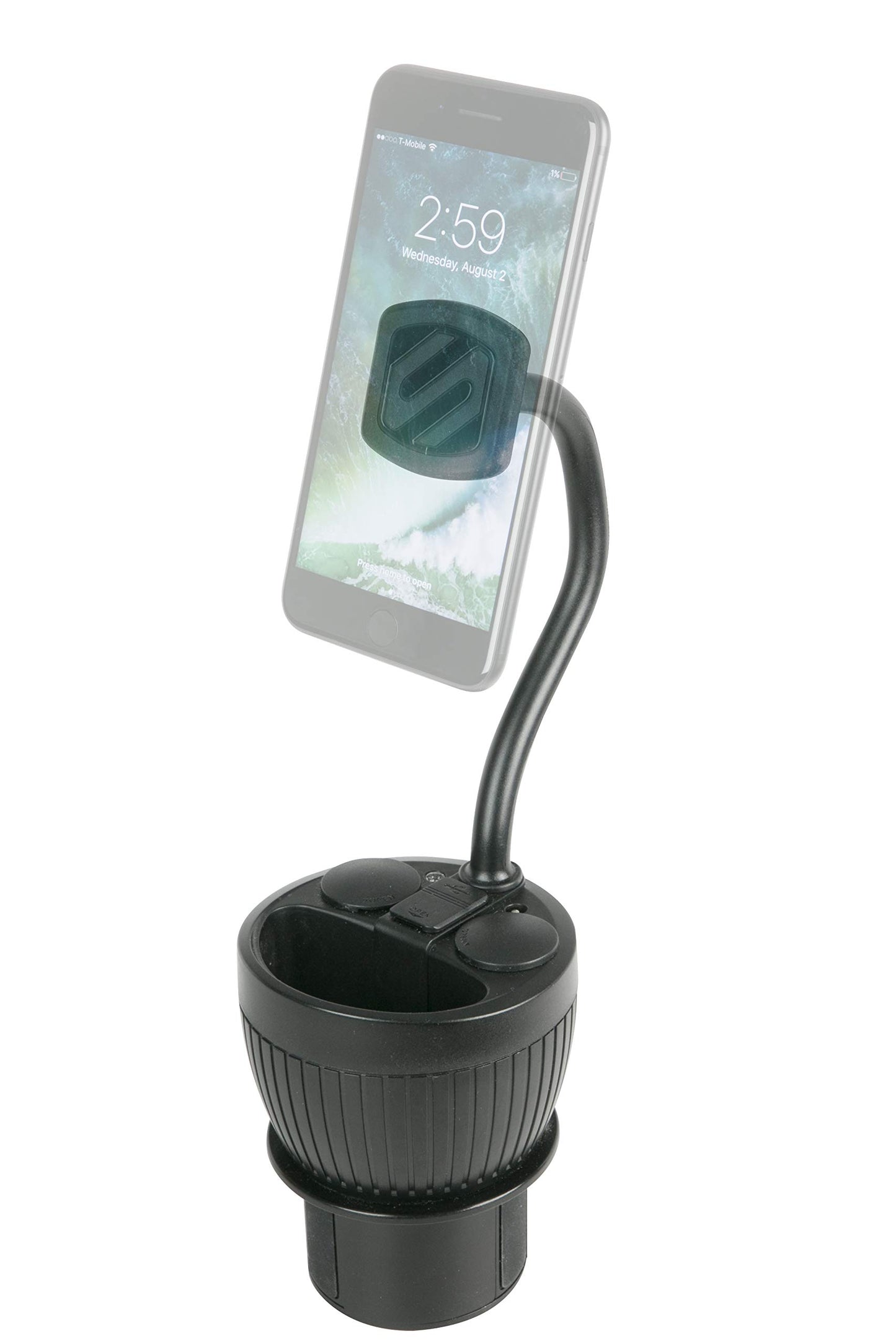 Scosche MAGPCUP MagicMount PowerHub Magnetic Car Cup Holder Phone Mount - Strong Magnet Car Mount for iPhone and Android - Secure Magnetic Cell Phone