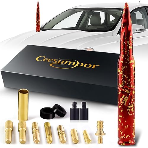 Bullet Antenna 50 Cal Car Antenna Replacement Antenna for Truck Silverado 1500 Bullet Antenna Ford F150 F250 GMC Sierra 1500 Ram 1500 Jeep Truck