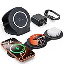 HICOBER 3 in 1 Charging Station for Multiple Apple Devices, Compatible with iPhone 17/16/15/14/13, Apple Watch & AirPods, Foldable Fast Wireless