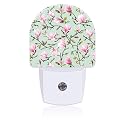 Uiaoiais Plug in Night Lights Magnolia Flowers and Leaves Nightlight Plug Into Wall Dusk to Dawn Sensor LED Night Light for Kid Girls Boys Room Decor