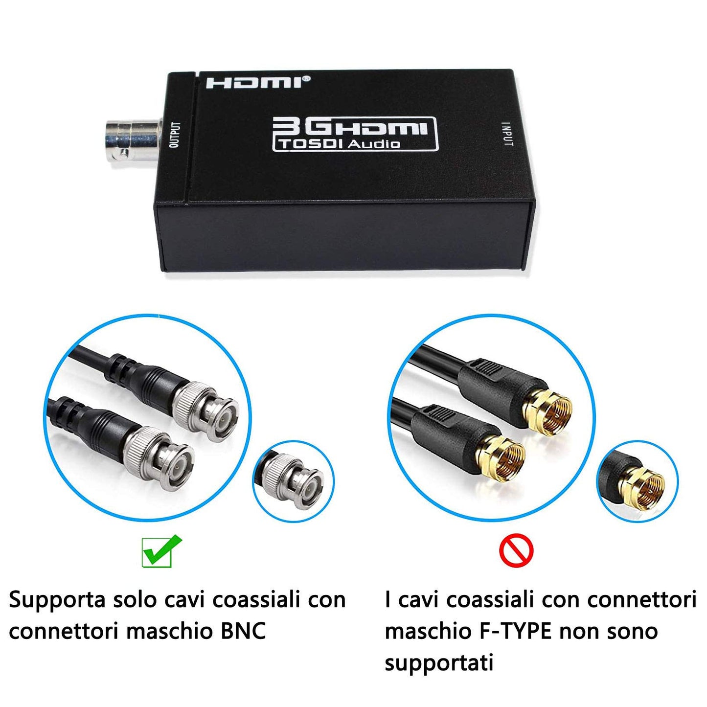 HDMI to SDI Converter, HDMI to SDI Converter, HDMI to SDI Adapter, SD-SDI/HD-SDI/3G-SDI Adapter for Camera, Home Theater