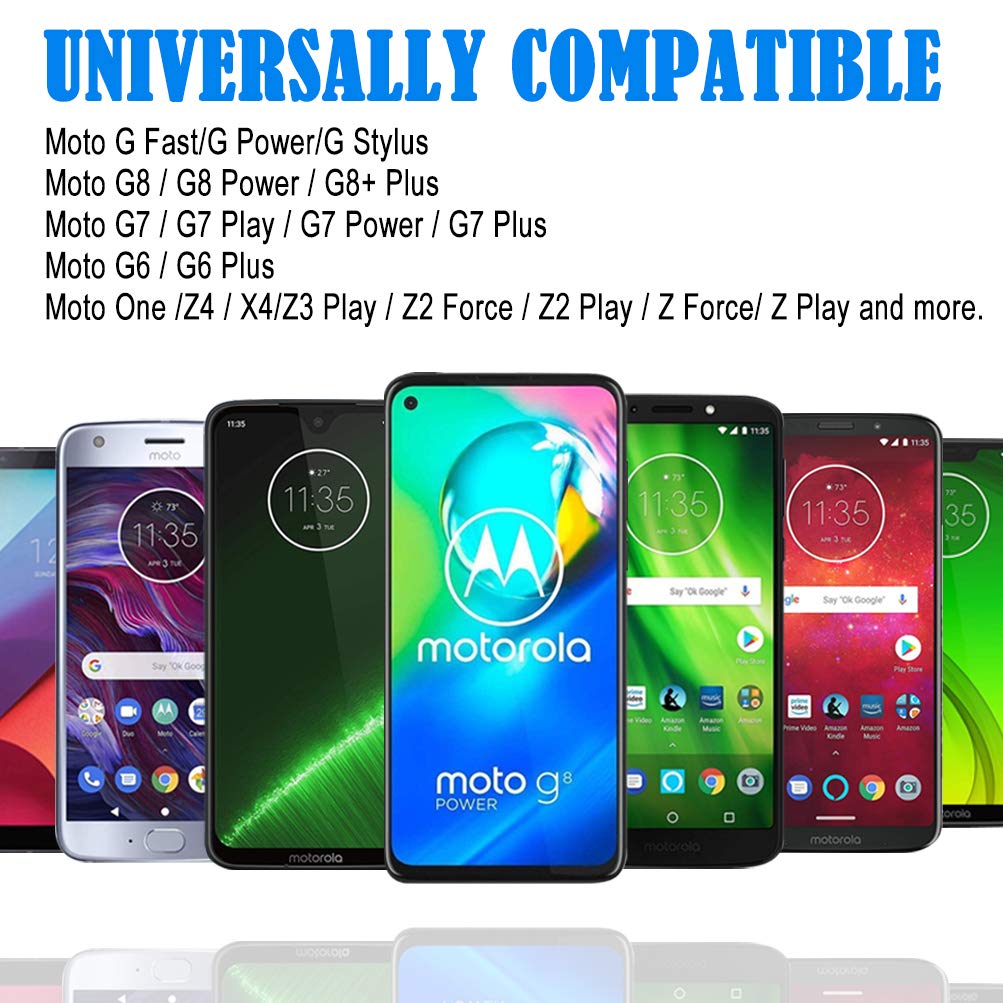 VOTY 2 Packs 6ft USB-C Charger Cable for Motorola Moto G Fast/G Power/G Stylus,Moto G8 G7,G7 Play,G7 Plus,G7 Power G6,G6 Plus X4 Z3 Z2 Play Z Droid