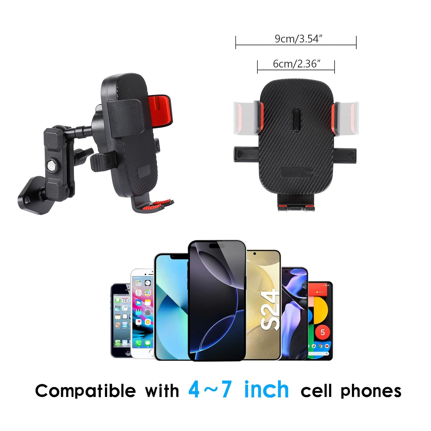 Leenconghui Car Phone Holder Mount for AMPS Standard Diamond Base ?Aluminum 360° Rotation Phone Mount for Car Dashboard Truck Boat Desk? Compatible