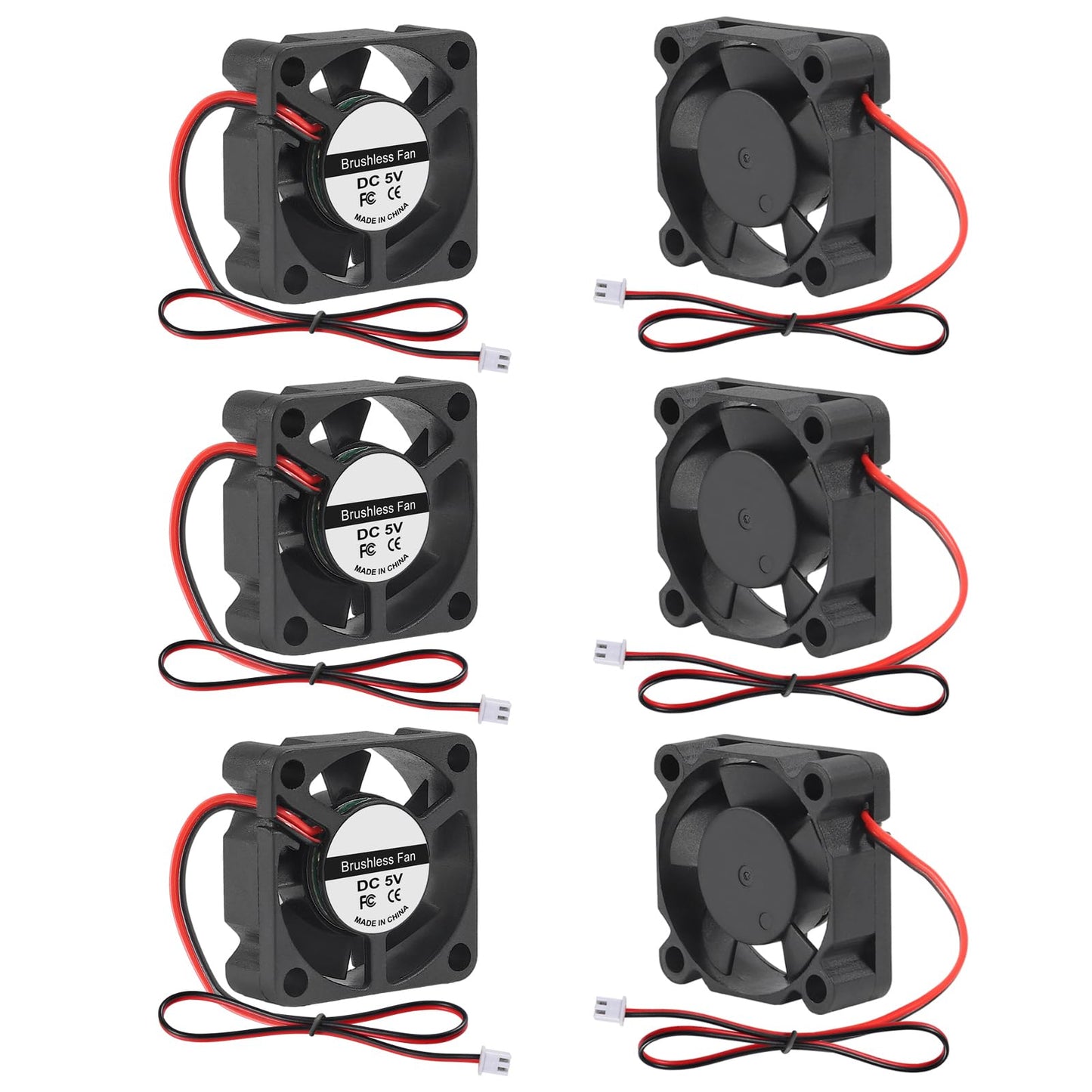 6pcs 3D Printer Fan 5V, 30mm Brushless Cooling Fan DC Mini Quiet Cooling Fan 30x30x10mm 2-pin Fan for 3D Printer DVR and Other Small Appliances Series