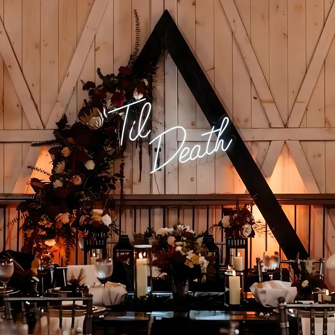 TIL Death Neon Sign - LED Neon Signs Wedding White Neon Light Signs for Home Beer Bar Pub Recreation Room Game Room Windows Garage Wall Restaurant