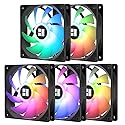 Thermalrlght 5 Pack TL-C12C-S CPU Fan 120mm ARGB Case Cooler Fan, 4pin PWM Silent Computer Fan with S-FDB Bearing Included, up to 1550RPM Cooling