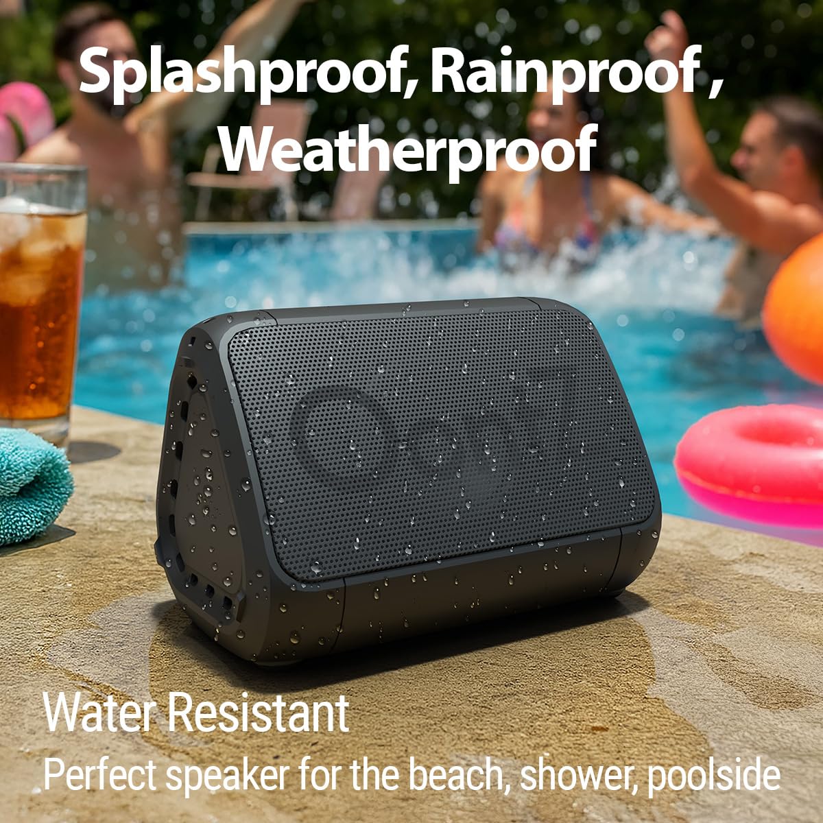 OontZ Angle Solo 2-Pack - Portable Bluetooth Speaker 5.0-5W Sound, 10-Hr Battery, 100ft Wireless Range, IPX5 Water-Resistant, Budget-Friendly Small