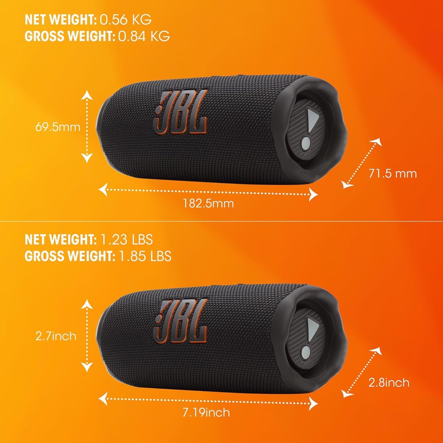 JBL Flip 7 Waterproof Portable Speaker Bundle - Pair (Black)
