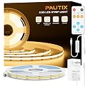 PAUTIX COB LED Strip Light,LED Lights 16.4ft,UL Listed Warm White 2700K Dotless Strip Lights,CRI93+ Super Bright Dimmable 24V Flexible Tape Light