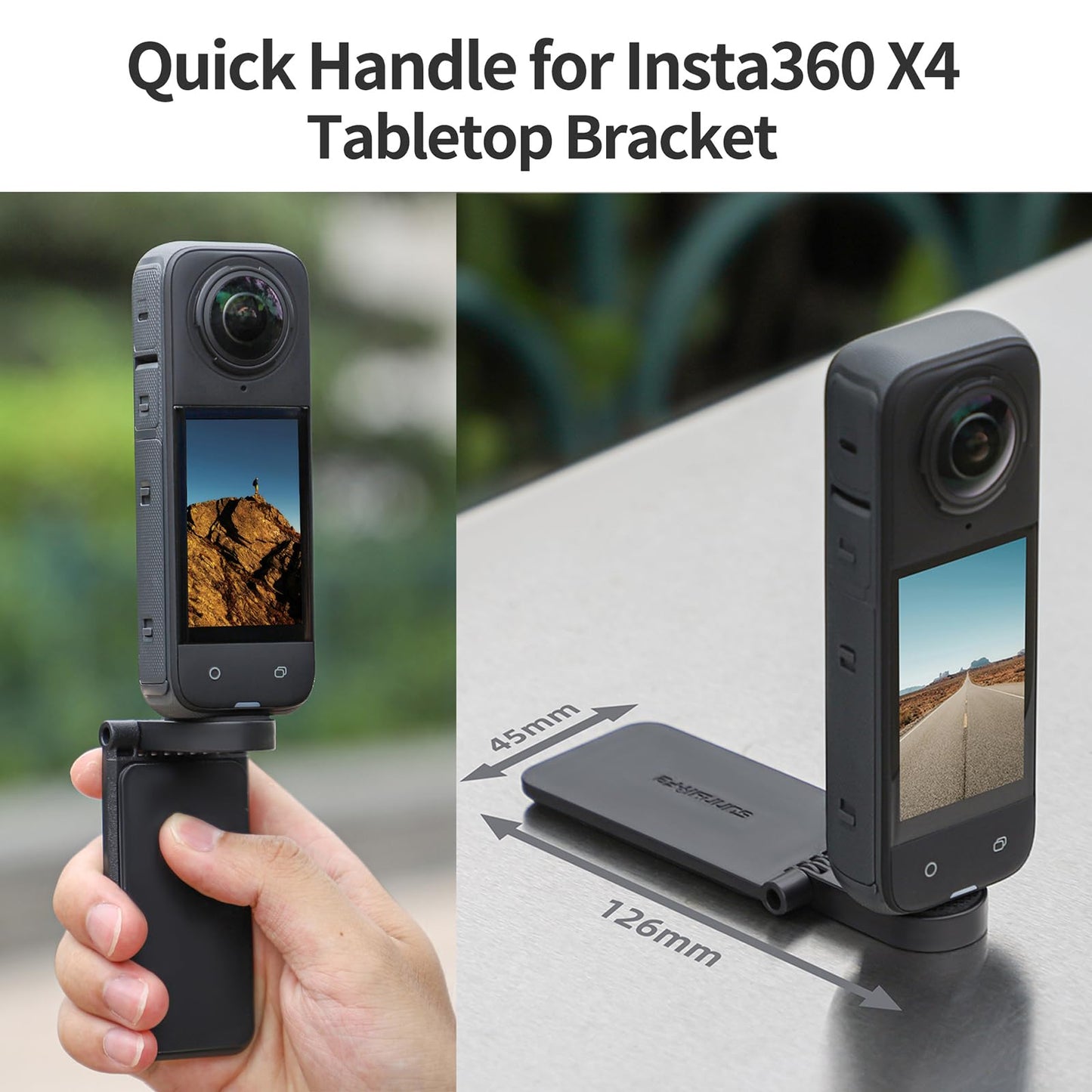 Fergio Magnetic Foldable Quick-Release Mount Adapter for Insta360 X5/X4 - L-Shaped Horizontal/Vertical Bracket Accessory