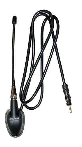 Jensen JAN139 Heavy-Duty 6" Universal Top or Side Mount Rubber Mast Antenna, Attached 39" Cable, 5.9" Mast, Rubber Gasket for Water Tight Mounting