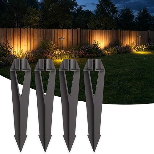 Makergroup Landscape Lighting Stakes, 1/2 NPT Female Thread, 8.6 Inch Solid Plastic Spikes,Corrosion Resistant Replacement Spikes for Outdoor Garden