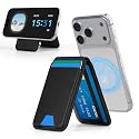 Aistprag Magnetic Wallet with Stand, Slim Magnetic Card Holder for iPhone 12-17 Series, PU Leather Phone Card Case, Holds Up to 4 Cards(Black)