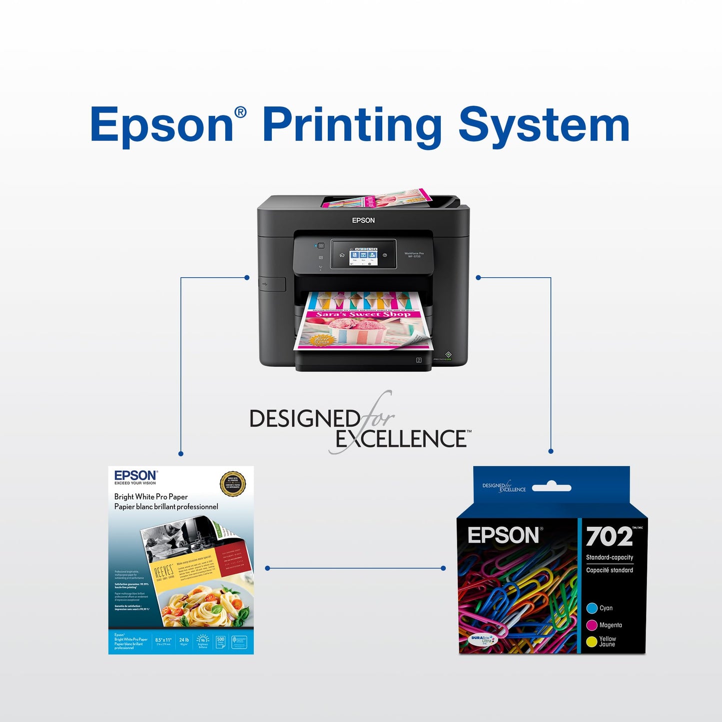 EPSON 702 DURABrite Ultra Ink High Capacity Yellow Cartridge (T702XL420) Works with WorkForce WF-3720, 3730, 3733