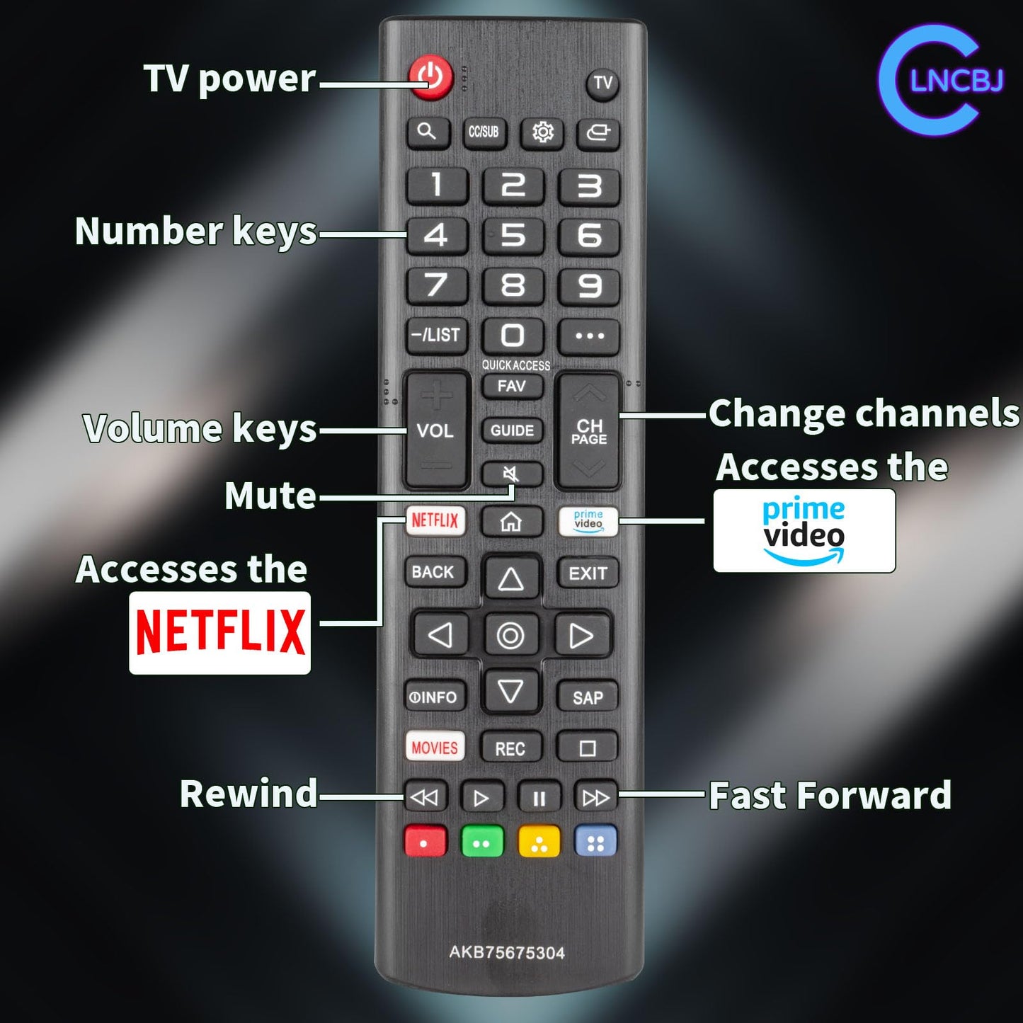 AKB75675304 Replace Remote Control Compatible with L-G TV 32LM570BPUA 32LM620BPUA 43LM5700PUA 55UM69