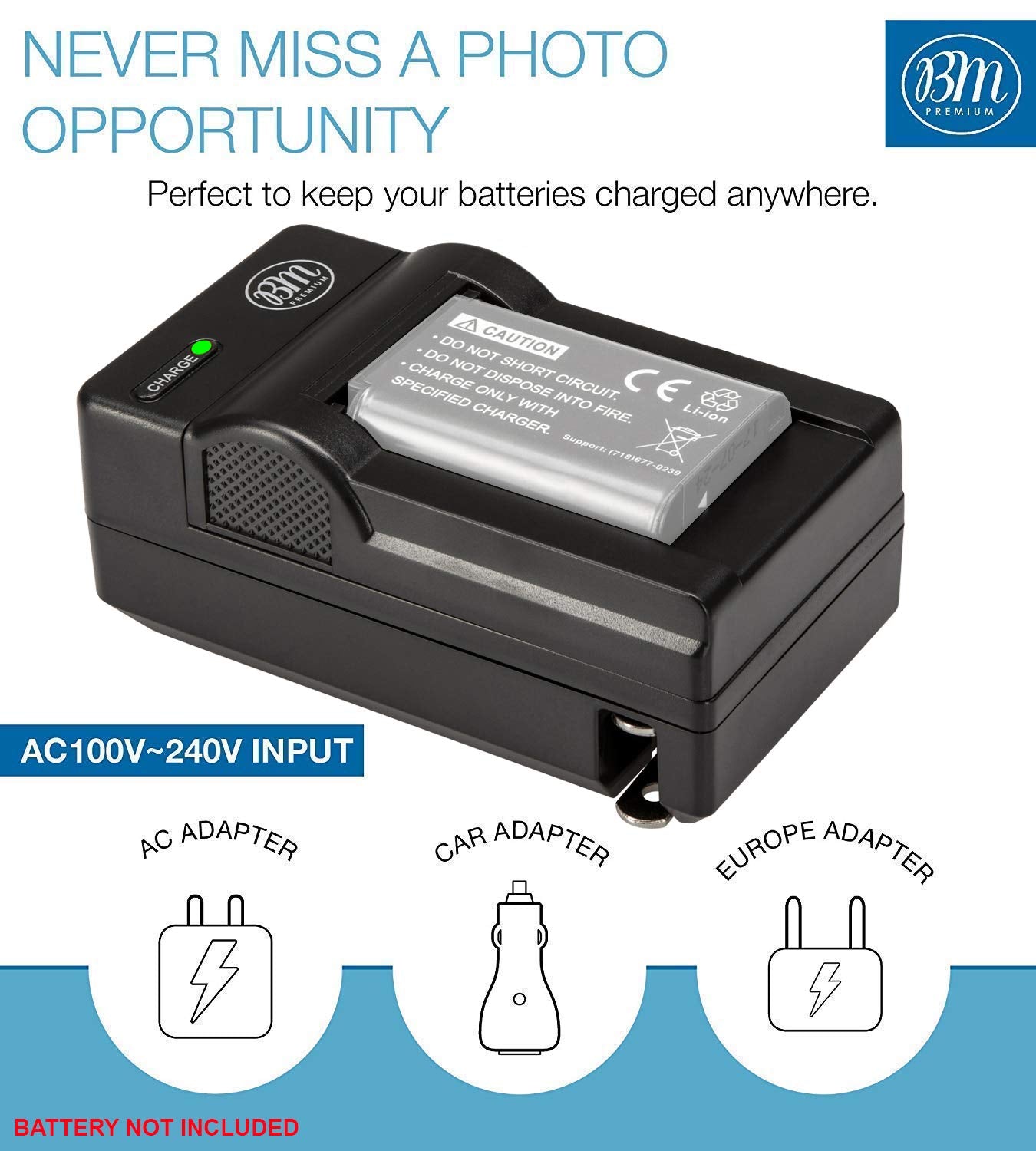 NP-BX1 Battery Charger for Sony CyberShot DSC-HX80, HDR-AS50, DSC-RX1, DSC-RX1R, DSC-RX1R II, DSC-RX100, DSC-RX100M II, DSC-RX100 III, DSC-RX100 IV
