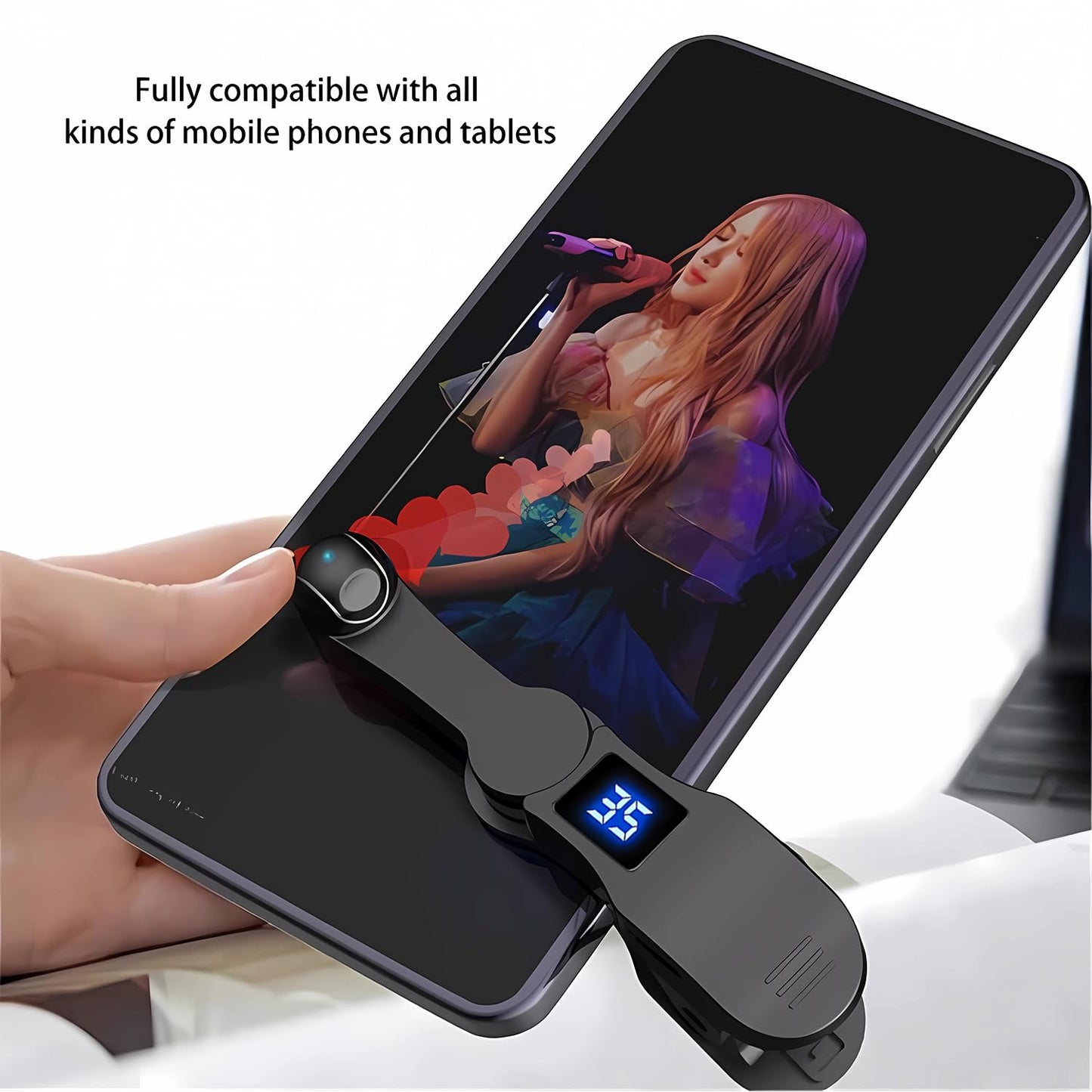 Auto Clicker for Smart Phone, Phone Screen Tapper for Phone Apps Video Live Streaming Gadget Fast Click Simulation Finger Continuous Click for Live