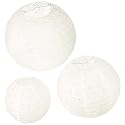 Darice DT814 David Tutera 3-Piece Lace Look Paper Lanterns, 6/8/10-Inch, White