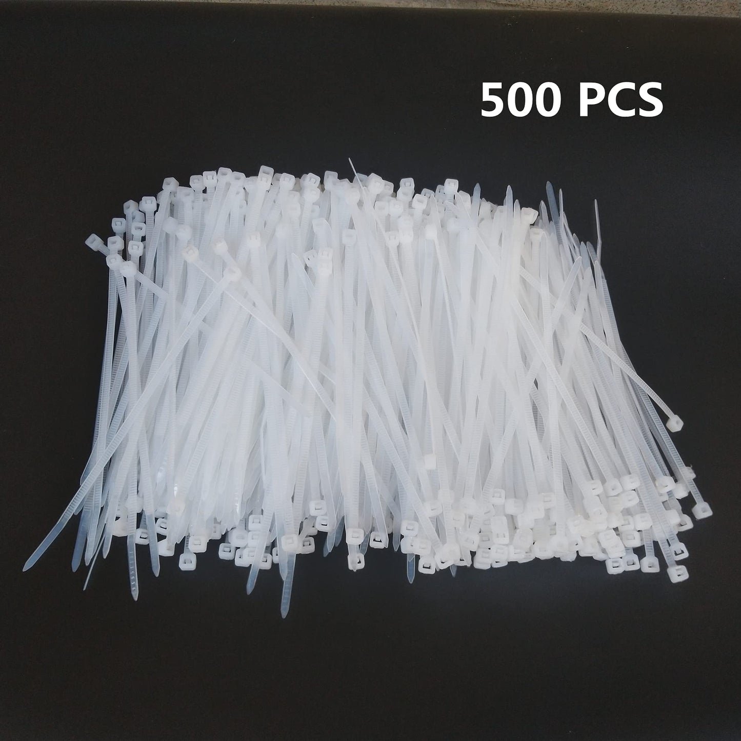 500 pcs 6 inch Cable Zip Ties Heavy Duty, Premium Plastic Wire Ties with 40 LBS Tensile Strength, Self-Locking White Nylon Ties Straps for Indoor