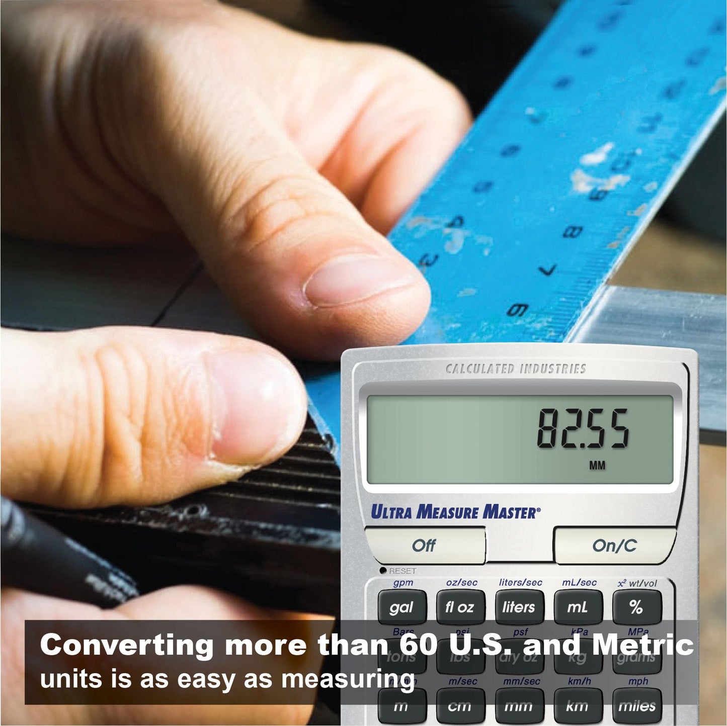 Calculated Industries 8025 Ultra Measure Master Professional Grade U.S. Standard to Metric Conversion Calculator Tool for Engineers, Architects