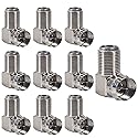 10Pack F Type RG6 Coaxial Cable Splitter 2 in 1 Out 3 Way TV Antenna Satellite Splitter Male to 2 Female Coax T Connector Adapter for VCR, Video