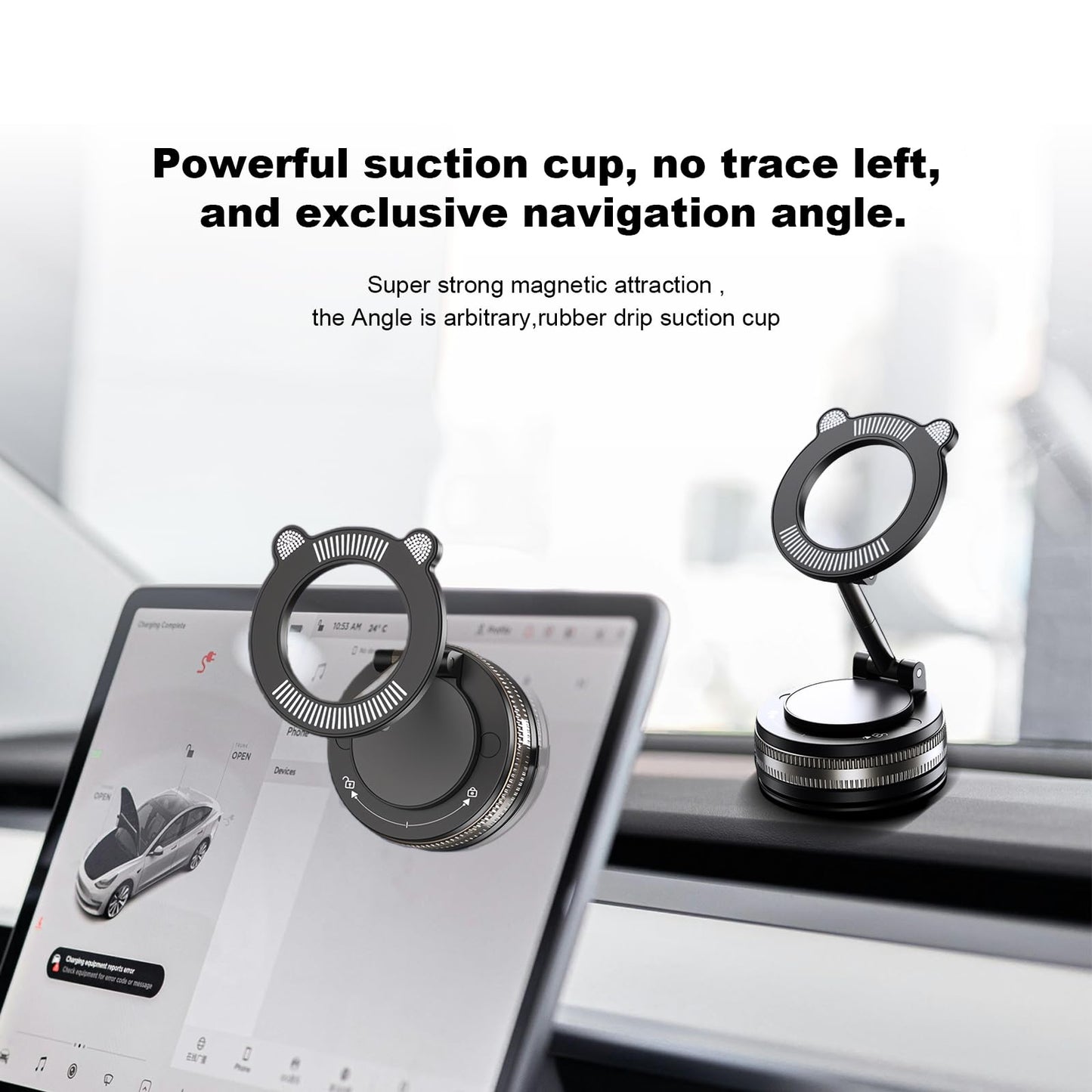 Nanogel foldable vacuum magnetic phone holder, washable strong suction cup holder, suitable for all smartphones, can be used on smooth surfaces such