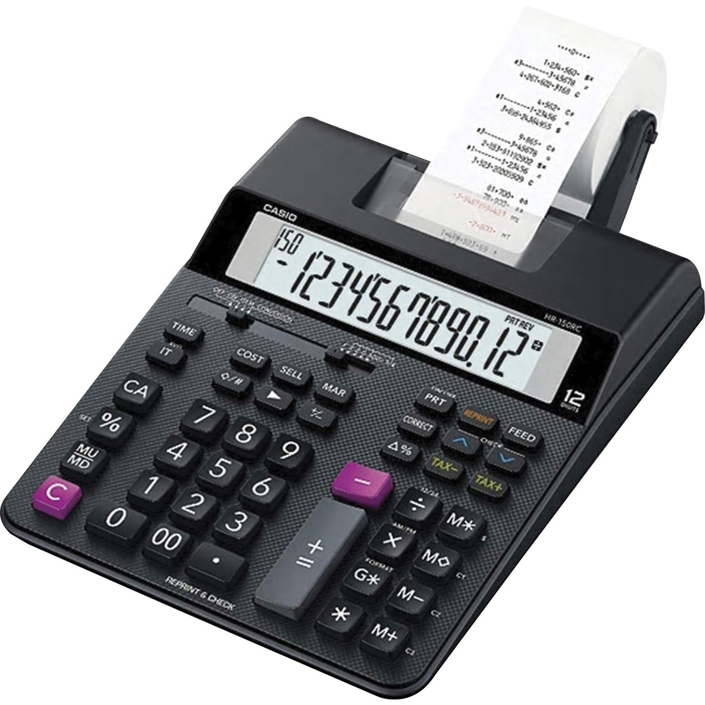 Casio HR-200RC - Desktop Printing Calculator with Dual-Color Print & 150-Step Check | Cost/Sell/Margin, Tax & Calendar | New Version of HR-150TM |