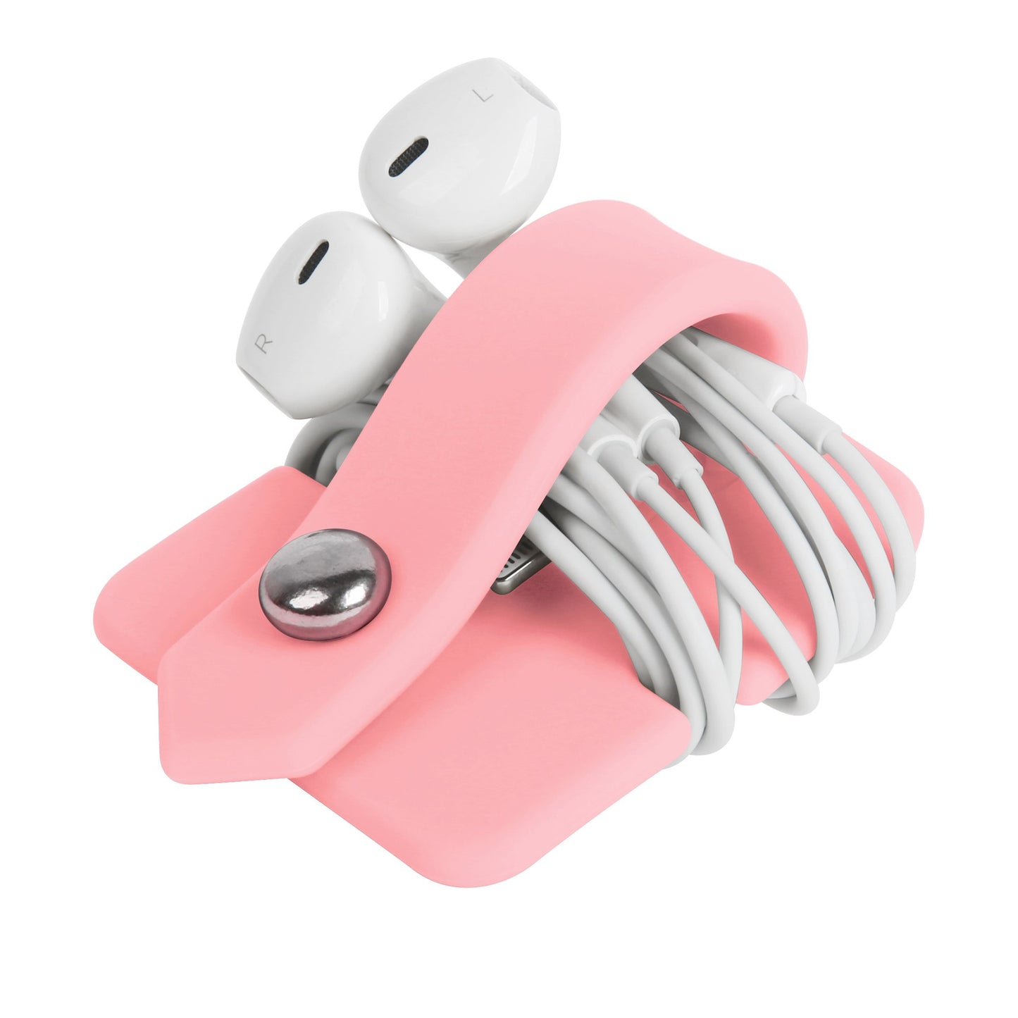 ELFRhino Silicone Earphone Organizer Earphone Wrap Winder Headphone Cord Organizer Wrap Winder Manager/Cable Winder(Pink, 1 Piece)
