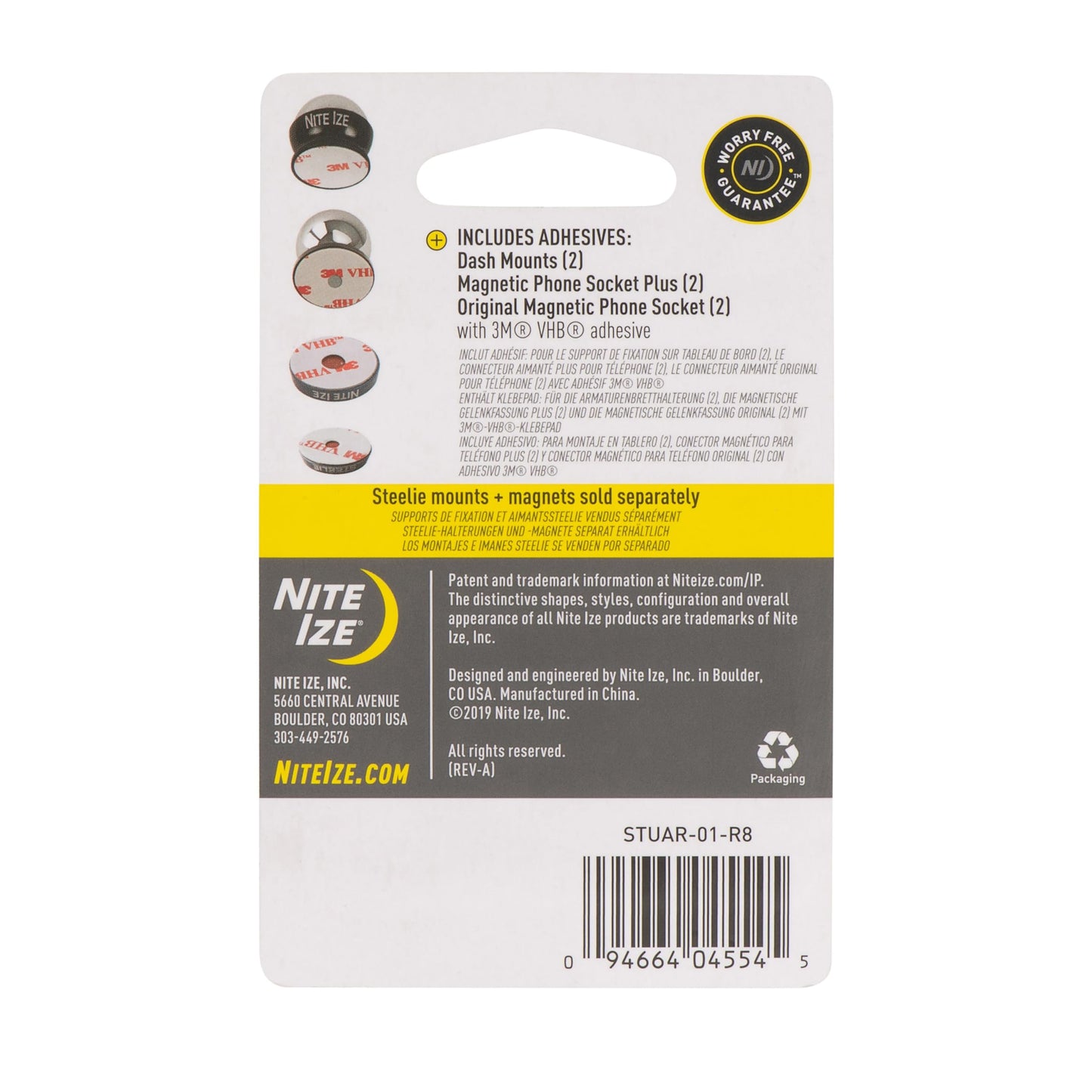 Nite Ize Steelie Universal Adhesive Replacement Kit - Adhesives for Dash Mounts, Phone Sockets & More - Strong Pad Kit for Magnetic Mounts