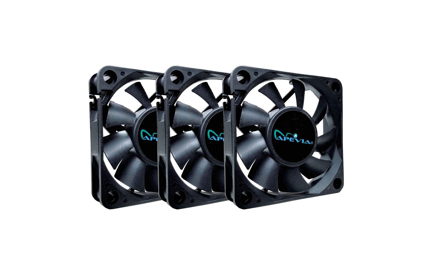 Apevia CF6015S-3 (3 Pk) 60mm x 60mm x15mm Black Case Fan W/4PIN Molex + 3PIN Motherboard Adapter