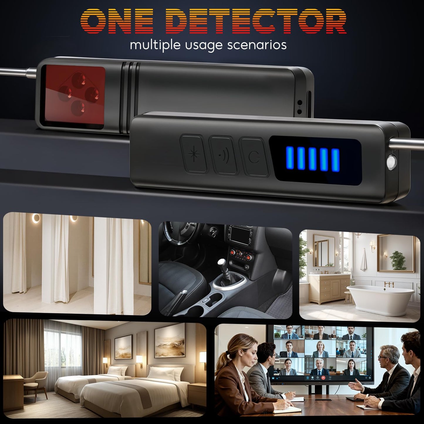 ZENNITHON Hidden Camera Detectors, Anti-spy Camera Detector, Wireless Signal Scanner & Hidden Devices Detector for Office/Car/Bathroom/Hotel. 5