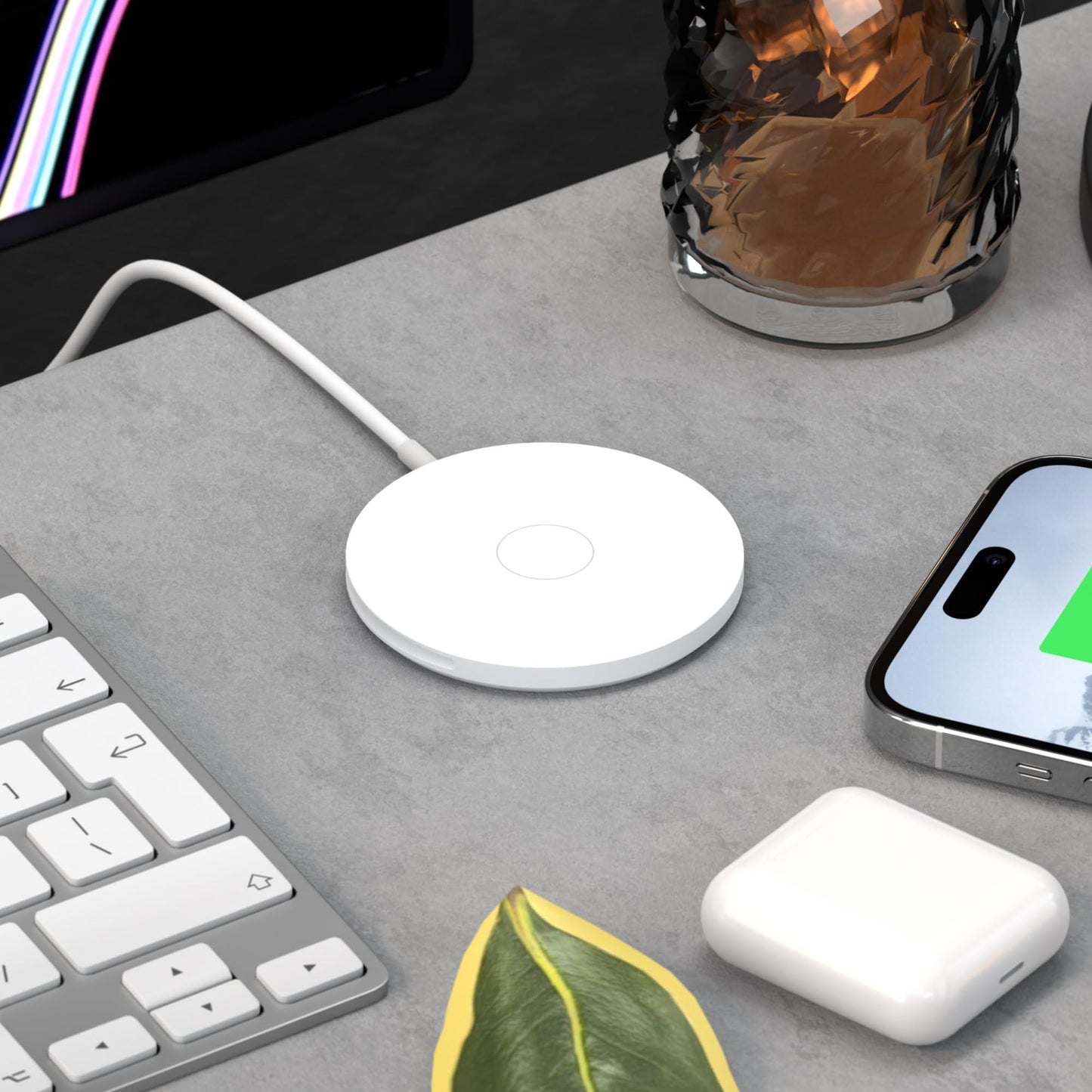PhoneSuit MagPad | Magnetic Wireless Charger Pad for MagSafe & USB-C Cable| Minimal, Non-Scratch, Slim, Light | Fast-Charging 15 Watts | for Apple