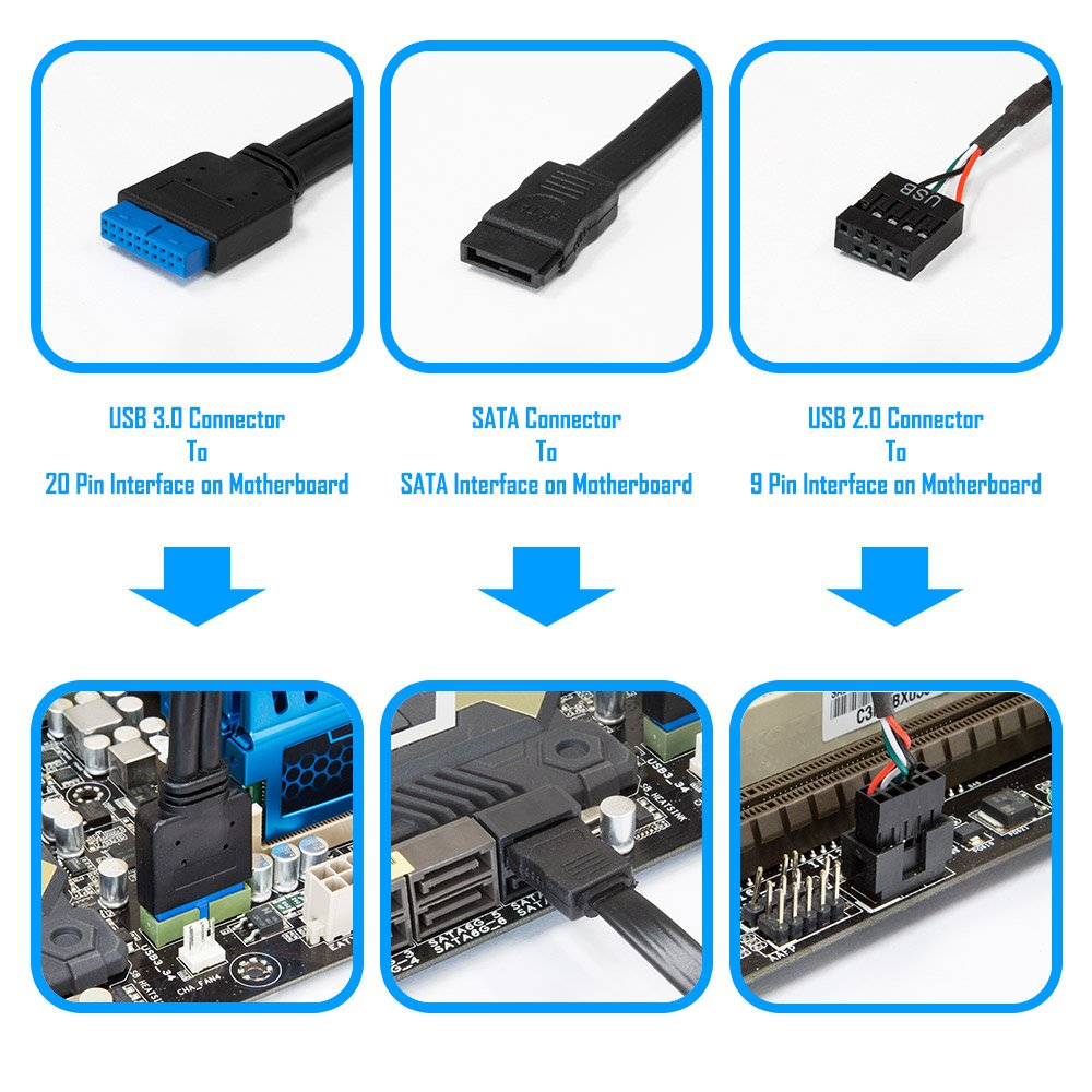 Kingwin Powered USB Hub 3.0 w/ 1 USB-C Port, SD Card Reader & Micro SD Card Reader - Sata Power Port w/Lightning Speed Data Transfer Up to 5Gbps