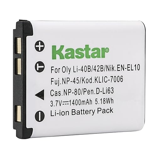 Kastar Digital Camera Replacement Lithium-Ion Battery Compatible with Fuji NP-45, Kodak KLIC-7006, EN-EL10, Pentax D-LI63, D-Li108, Olympus LI-40B