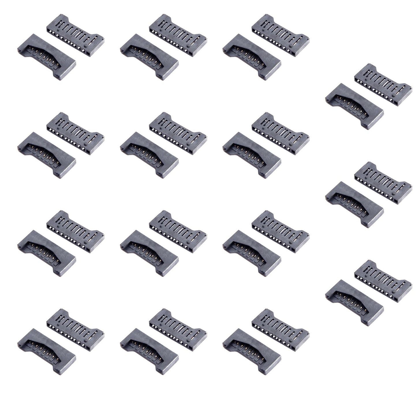Fielect 20pcs SD Memory Card Socket Holder Spring Loaded Push Type PCB Mount Connector 10 Pin