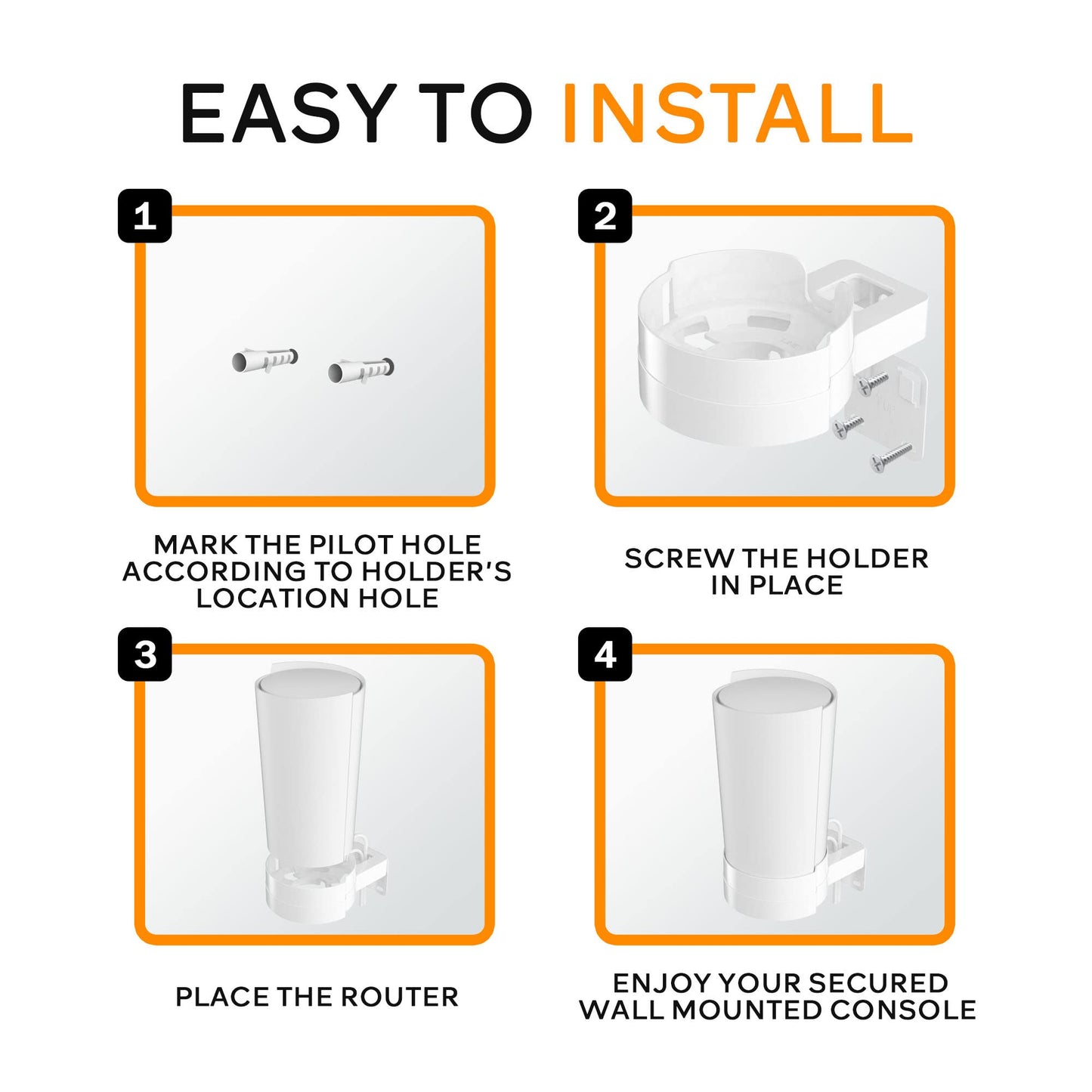 Bangcheer-Wall Mount for TP-Link, Deco X90/X95/XE200 WiFi 6 Wall Mount Bracket with Cable Organizer Home Mesh WiFi System, Sturdy Bracket Holder Space