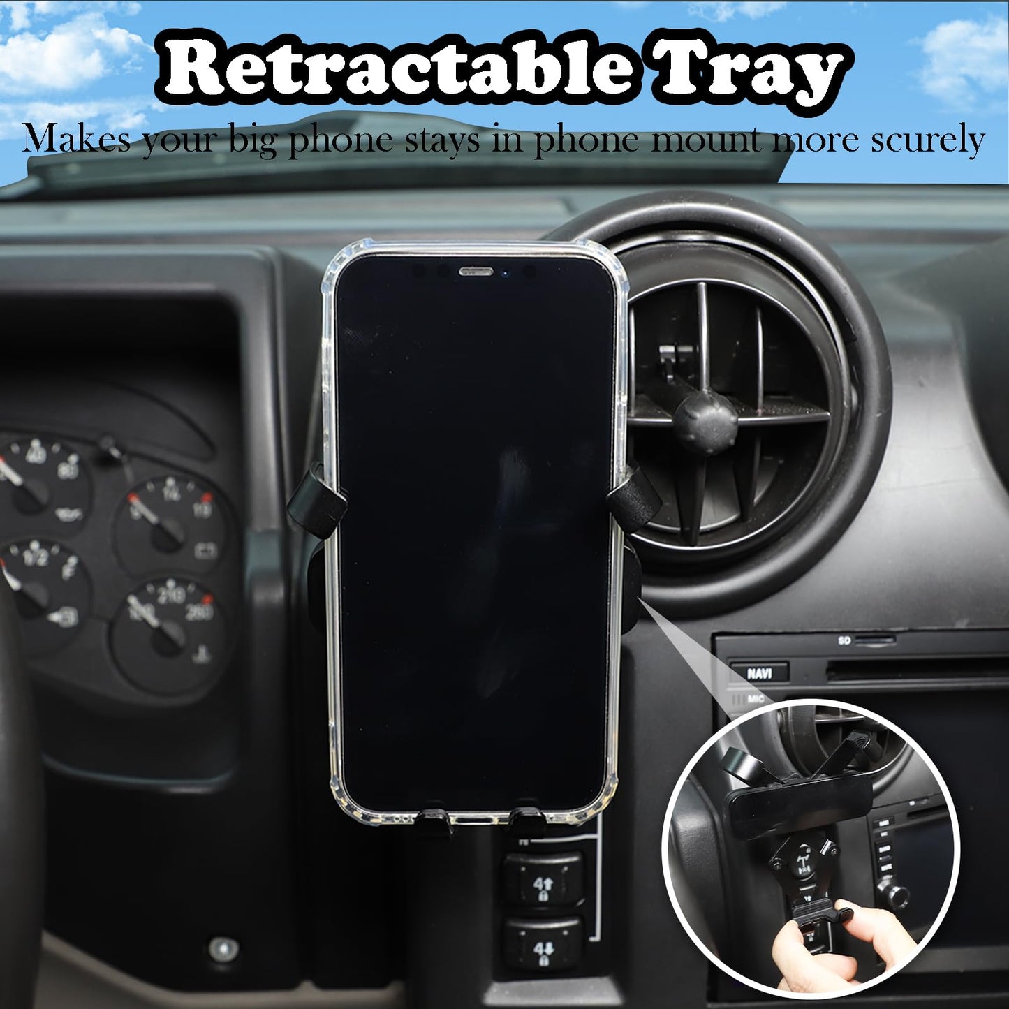 PIUGILH Phone Mount for Car Air Vent Side,Car Phone Holder Mount Fit for Hummer H2 2003-2007