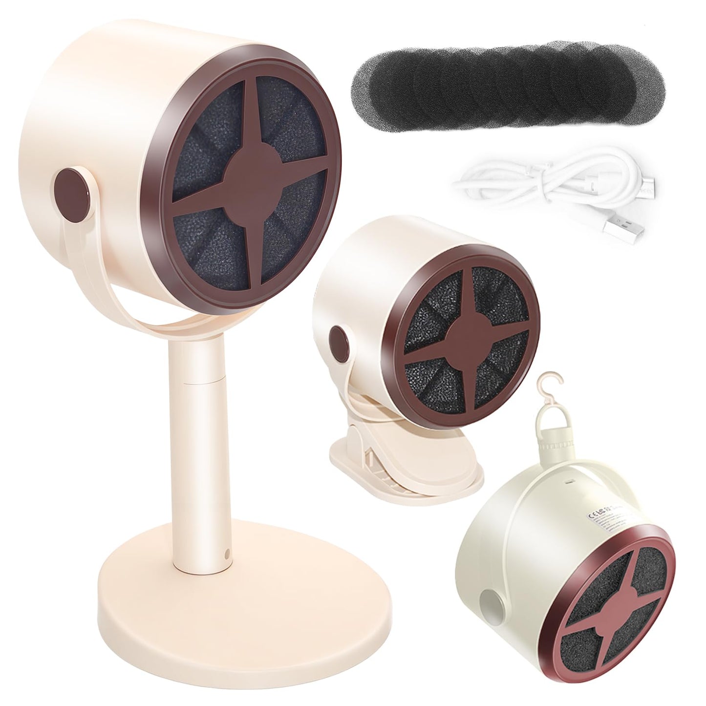 Mini Rechargeable Desktop Air Purifier with 10 Carbon Filters